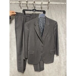 Tom James Suit Men 42R Gray Striped Executive‎ Collection 36x29 Pants Luxury